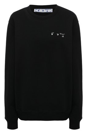 Женский хлопковый свитшот OFF-WHITE черного цвета по цене 48150 руб., арт. 0WBA055R21JER001 | Фото 1 Женский хлопковый свитшот OFF-WHITE черного цвета, арт. 0WBA055R21JER001 | Фото 1