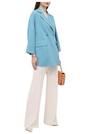 Женское шерстяное пальто LORO PIANA голубого цвета по цене 757500 руб., арт. FAL5753 | Фото 2 Женское шерстяное пальто LORO PIANA голубого цвета, арт. FAL5753 | Фото 2