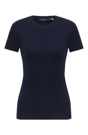 Женская хлопковая футболка POLO RALPH LAUREN темно-синего цвета по цене 10400 руб., арт. 211814414 | Фото 1 Женская хлопковая футболка POLO RALPH LAUREN темно-синего цвета, арт. 211814414 | Фото 1