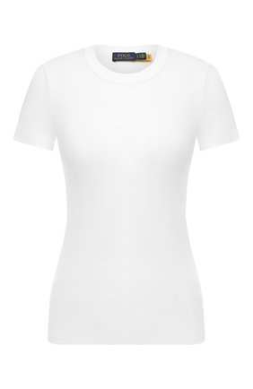 Женская хлопковая футболка POLO RALPH LAUREN белого цвета по цене 10400 руб., арт. 211814414 | Фото 1 Женская хлопковая футболка POLO RALPH LAUREN белого цвета, арт. 211814414 | Фото 1
