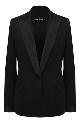 Женский шерстяной жакет TOM FORD черного цвета по цене 261500 руб., арт. GI2814-FAX733 | Фото 1 Женский шерстяной жакет TOM FORD черного цвета, арт. GI2814-FAX733 | Фото 1