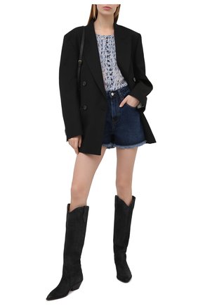 Женская блузка из вискозы ISABEL MARANT ETOILE синего цвета по цене 44300 руб., арт. HT2013-21P029E/S0RI0NEA | Фото 2 Женская блузка из вискозы ISABEL MARANT ETOILE синего цвета, арт. HT2013-21P029E/S0RI0NEA | Фото 2