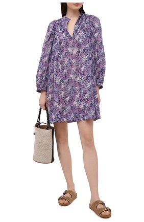 Женское хлопковое платье ISABEL MARANT ETOILE фиолетового цвета по цене 37200 руб., арт. R01591-21P009E/VIRGINIE | Фото 2 Женское хлопковое платье ISABEL MARANT ETOILE фиолетового цвета, арт. R01591-21P009E/VIRGINIE | Фото 2