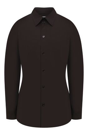 Женская хлопковая рубашка BOTTEGA VENETA темно-коричневого цвета по цене 89950 руб., арт. 650826/VKIX0 | Фото 1 Женская хлопковая рубашка BOTTEGA VENETA темно-коричневого цвета, арт. 650826/VKIX0 | Фото 1