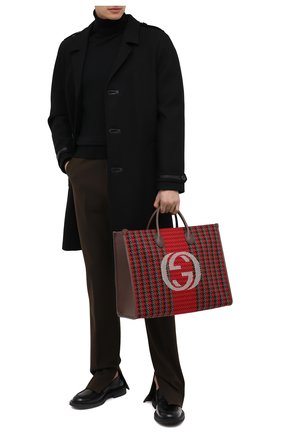 Мужская комбинированная сумка-тоут GUCCI красного цвета по цене 163100 руб., арт. 644994/2J9BT | Фото 2 Мужская комбинированная сумка-тоут GUCCI красного цвета, арт. 644994/2J9BT | Фото 2