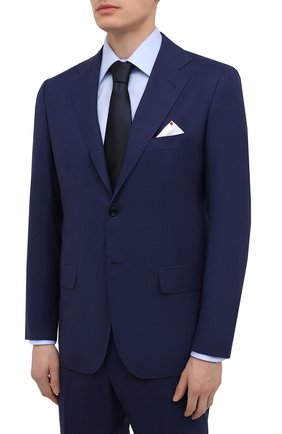 Мужской шерстяной костюм KITON темно-синего цвета по цене 771000 руб., арт. UA81K01X54 | Фото 2 Мужской шерстяной костюм KITON темно-синего цвета, арт. UA81K01X54 | Фото 2 (Материал внешний: Шерсть; Стили: Классический; Рукава: Длинные; Материал подклада: Купро; Костюмы М: Однобортный; Региональные ограничения белый список (Axapta Mercury): RU)