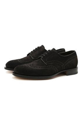 Мужские замшевые дерби SANTONI темно-серого цвета по цене 65350 руб., арт. MCC015761PC4NRVLG56 | Фото 1 Мужские замшевые дерби SANTONI темно-серого цвета, арт. MCC015761PC4NRVLG56 | Фото 1 (Мужское Кросс-КТ: Броги-обувь; Стили: Классический; Материал внутренний: Натуральная кожа; Материал внешний: Замша)