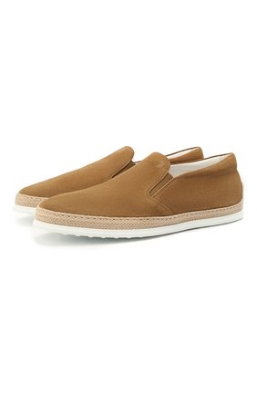 Мужские замшевые слипоны gomma rafia TOD’S светло-коричневого цвета по цене 36500 руб., арт. XXM0TV0K900RE0 | Фото 1 Мужские замшевые слипоны gomma rafia TOD’S светло-коричневого цвета, арт. XXM0TV0K900RE0 | Фото 1