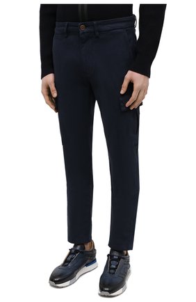 Мужские хлопковые брюки-карго 7 FOR ALL MANKIND темно-синего цвета, арт. JSUCT490NV | Фото 3 (Силуэт М (брюки): Карго; Длина (брюки, джинсы): Стандартные; Случай: Повседневный; Материал внешний: Хлопок; Стили: Кэжуэл)