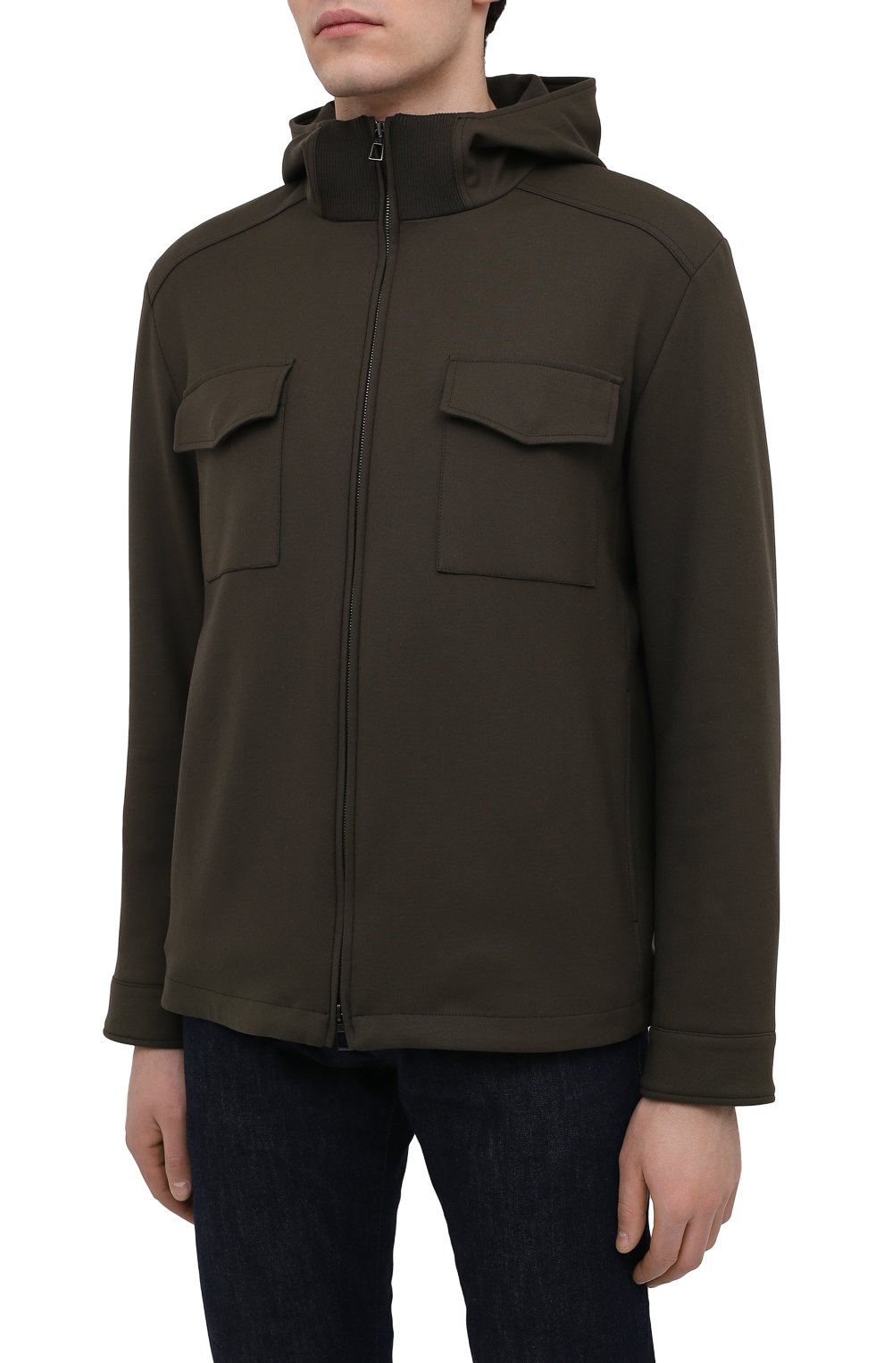 Мужская шерстяная куртка LORO PIANA хаки цвета, арт. FAL6162 | Фото 3 (Кросс-КТ: Куртка; Мужское Кросс-КТ: шерсть и кашемир; Материал внешний: Шерсть; Материал утеплителя: Шерсть; Рукава: Длинные; Региональные ограничения белый список (Axapta Mercury): RU; Длина (верхняя одежда): Короткие; Стили: Кэжуэл)