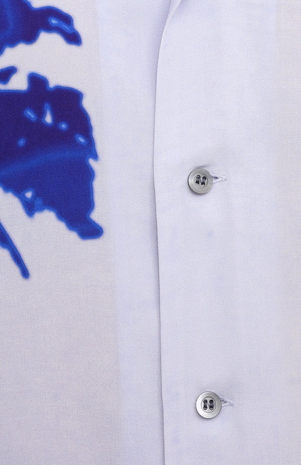 Мужская рубашка из вискозы DRIES VAN NOTEN синего цвета, арт. 211-20719-2003 | Фото 5 (Рукава: Короткие; Случай: Повседневный; Длина (для топов): Стандартные; Принт: С принтом; Материал внешний: Вискоза; Воротник: Отложной; Стили: Кэжуэл)