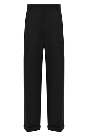 Мужские шерстяные брюки CASABLANCA черного цвета, арт. MS21-TR-008 BLACK | Фото 1 (Материал внешний: Шерсть; Стили: Минимализм; Длина (брюки, джинсы): Стандартные; Случай: Повседневный)