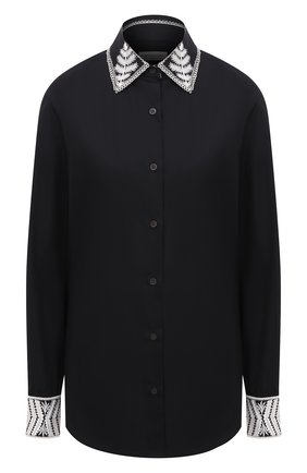 Женская хлопковая рубашка DRIES VAN NOTEN черного цвета по цене 69950 руб., арт. 211-30783-2293 | Фото 1 Женская хлопковая рубашка DRIES VAN NOTEN черного цвета, арт. 211-30783-2293 | Фото 1