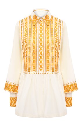 Женская блузка из хлопка DRIES VAN NOTEN кремвого цвета по цене 134000 руб., арт. 211-30750-2293 | Фото 1 Женская блузка из хлопка DRIES VAN NOTEN кремвого цвета, арт. 211-30750-2293 | Фото 1