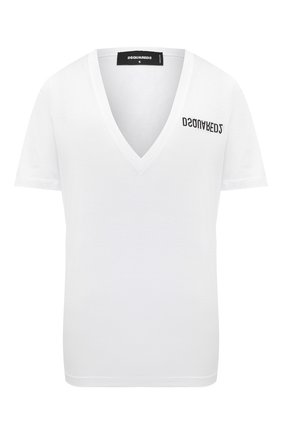 Женская хлопковая футболка DSQUARED2 белого цвета по цене 19800 руб., арт. S75GD0157/S23848 | Фото 1 Женская хлопковая футболка DSQUARED2 белого цвета, арт. S75GD0157/S23848 | Фото 1