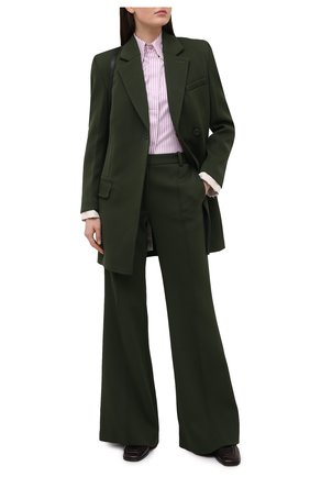 Женская рубашка из хлопка и шелка VICTORIA BECKHAM сиреневого цвета по цене 49950 руб., арт. 1121WSH002516A | Фото 2 Женская рубашка из хлопка и шелка VICTORIA BECKHAM сиреневого цвета, арт. 1121WSH002516A | Фото 2 (Женское Кросс-КТ: Рубашка-одежда; Длина (для топов): Стандартные; Принт: С принтом, Полоска; Стили: Кэжуэл; Материал внешний: Хлопок; Рукава: Длинные)