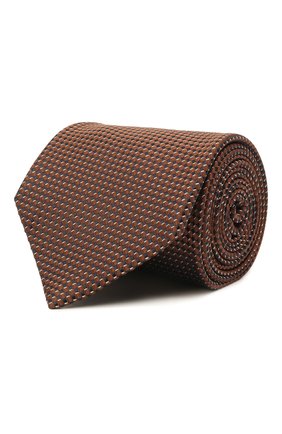 Мужской шелковый галстук BRIONI коричневого цвета, арт. 062H00/P0476 | Фото 1 (Принт: С принтом; Материал: Текстиль, Шелк; Региональные ограничения белый список (Axapta Mercury): RU)