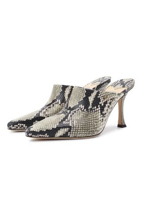 Женские кожаные мюли rya 90 JIMMY CHOO светло-серого цвета по цене 57200 руб., арт. RYA 90/NKE | Фото 1 Женские кожаные мюли rya 90 JIMMY CHOO светло-серого цвета, арт. RYA 90/NKE | Фото 1