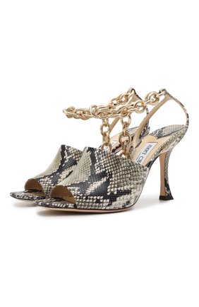 Женские кожаные босоножки sae 90 JIMMY CHOO бежевого цвета по цене 77800 руб., арт. SAE 90/WKI | Фото 1 Женские кожаные босоножки sae 90 JIMMY CHOO бежевого цвета, арт. SAE 90/WKI | Фото 1