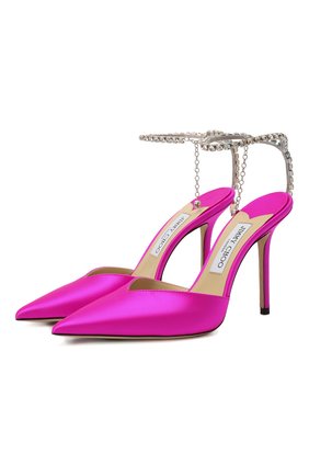 Женские текстильные босоножки saeda 100 JIMMY CHOO розового цвета по цене 77800 руб., арт. SAEDA 100/BGH | Фото 1 Женские текстильные босоножки saeda 100 JIMMY CHOO розового цвета, арт. SAEDA 100/BGH | Фото 1