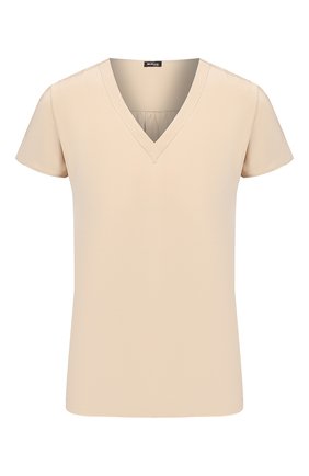 Женский шелковый топ KITON бежевого цвета по цене 136500 руб., арт. D47454K09S67 | Фото 1 Женский шелковый топ KITON бежевого цвета, арт. D47454K09S67 | Фото 1