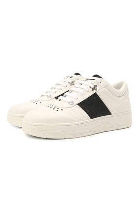 Женские кожаные кеды hawaii JIMMY CHOO черно-белого цвета по цене 41200 руб., арт. HAWAII/F/FAF | Фото 1 Женские кожаные кеды hawaii JIMMY CHOO черно-белого цвета, арт. HAWAII/F/FAF | Фото 1