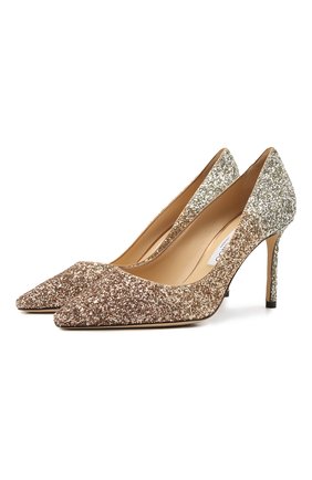 Женские туфли romy 85 JIMMY CHOO золотого цвета по цене 52700 руб., арт. R0MY 85/VNB | Фото 1 Женские туфли romy 85 JIMMY CHOO золотого цвета, арт. R0MY 85/VNB | Фото 1