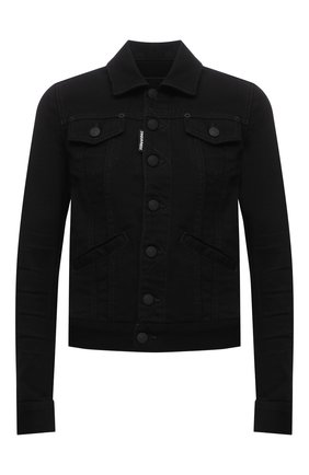Женская джинсовая куртка DSQUARED2 черного цвета по цене 46600 руб., арт. S80AM0013/S30564 | Фото 1 Женская джинсовая куртка DSQUARED2 черного цвета, арт. S80AM0013/S30564 | Фото 1 (Материал внешний: Хлопок; Кросс-КТ: Деним, Куртка; Стили: Гранж; Длина (верхняя одежда): Короткие; Рукава: Длинные)