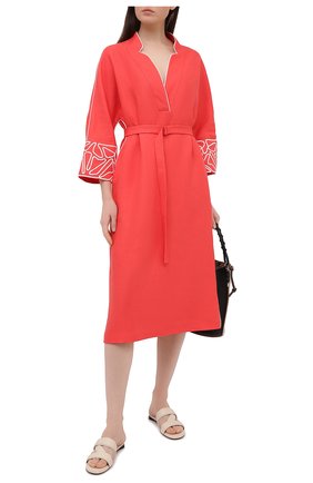 Женское льняное платье LORO PIANA красного цвета по цене 284000 руб., арт. FAL6299 | Фото 2 Женское льняное платье LORO PIANA красного цвета, арт. FAL6299 | Фото 2