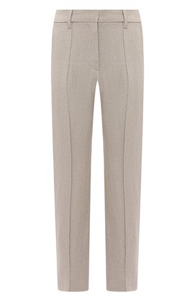 Женские льняные брюки EMPORIO ARMANI бежевого цвета по цене 36950 руб., арт. ANP44T/A2026 | Фото 1 Женские льняные брюки EMPORIO ARMANI бежевого цвета, арт. ANP44T/A2026 | Фото 1