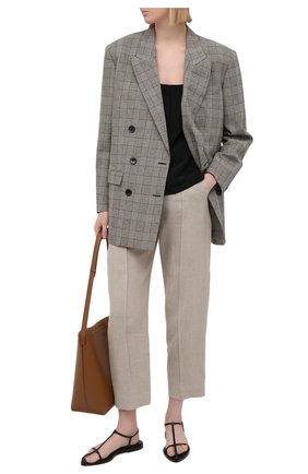 Женские льняные брюки EMPORIO ARMANI бежевого цвета по цене 36950 руб., арт. ANP44T/A2026 | Фото 2 Женские льняные брюки EMPORIO ARMANI бежевого цвета, арт. ANP44T/A2026 | Фото 2