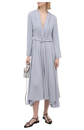 Женское шелковое платье GIORGIO ARMANI светло-голубого цвета по цене 340500 руб., арт. 1SHVA07S/T02MG | Фото 2 Женское шелковое платье GIORGIO ARMANI светло-голубого цвета, арт. 1SHVA07S/T02MG | Фото 2