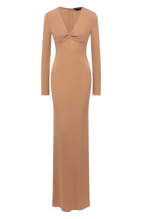Женское платье из вискозы TOM FORD бежевого цвета по цене 234500 руб., арт. ABJ543-FAX162 | Фото 1 Женское платье из вискозы TOM FORD бежевого цвета, арт. ABJ543-FAX162 | Фото 1