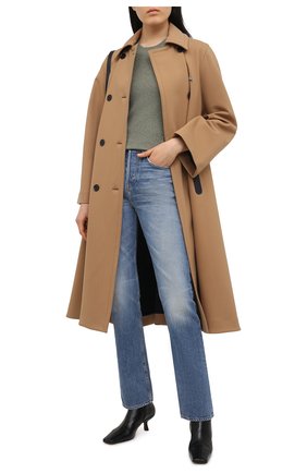 Женский пуловер из шерсти и хлопка KENZO хаки цвета по цене 27850 руб., арт. FB52PU5553AB | Фото 2 Женский пуловер из шерсти и хлопка KENZO хаки цвета, арт. FB52PU5553AB | Фото 2