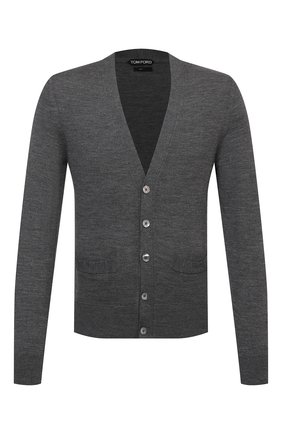 Мужской шерстяной кардиган TOM FORD серого цвета по цене 99600 руб., арт. BWM94/TFK155 | Фото 1 Мужской шерстяной кардиган TOM FORD серого цвета, арт. BWM94/TFK155 | Фото 1