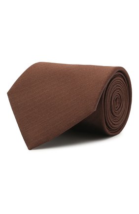 Мужской шелковый галстук BRIONI коричневого цвета, арт. 062I00/08435 | Фото 1 (Материал: Текстиль, Шелк; Принт: Без принта; Региональные ограничения белый список (Axapta Mercury): RU)