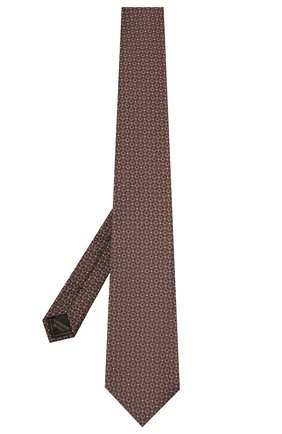Мужской шелковый галстук BRIONI коричневого цвета, арт. 062I00/P041H | Фото 2 (Принт: С принтом; Материал: Текстиль, Шелк; Региональные ограничения белый список (Axapta Mercury): RU)