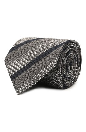 Мужской шелковый галстук BRIONI серого цвета, арт. 062I00/P041Q | Фото 1 (Материал: Шелк, Текстиль; Принт: С принтом; Региональные ограничения белый список (Axapta Mercury): RU)