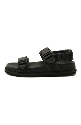 Детские сандалии EMPORIO ARMANI черного цвета по цене 26850 руб., арт. XYP005/X0T38/35-40 | Фото 2 Детские сандалии EMPORIO ARMANI черного цвета, арт. XYP005/X0T38/35-40 | Фото 2
