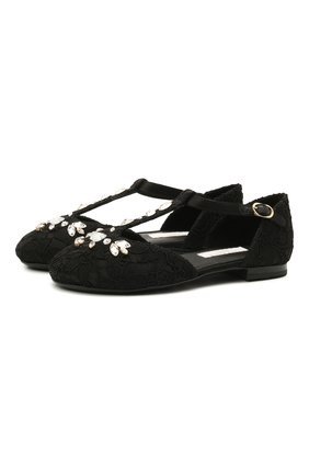 Детские текстильные туфли DOLCE & GABBANA черного цвета по цене 35450 руб., арт. D10927/AR329/29-36 | Фото 1 Детские текстильные туфли DOLCE & GABBANA черного цвета, арт. D10927/AR329/29-36 | Фото 1 (Материал внешний: Текстиль; Материал внутренний: Натуральная кожа)