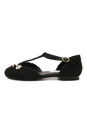 Детские текстильные туфли DOLCE & GABBANA черного цвета по цене 35450 руб., арт. D10927/AR329/29-36 | Фото 2 Детские текстильные туфли DOLCE & GABBANA черного цвета, арт. D10927/AR329/29-36 | Фото 2 (Материал внешний: Текстиль; Материал внутренний: Натуральная кожа)