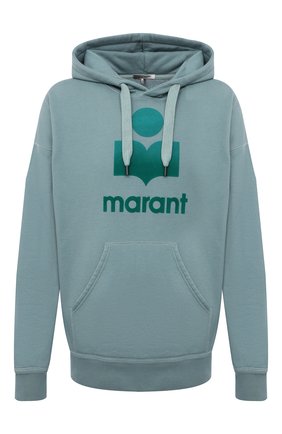 Мужской хлопковое худи ISABEL MARANT бирюзового цвета по цене 27750 руб., арт. SW0055-21P029H/MILEY | Фото 1 Мужской хлопковое худи ISABEL MARANT бирюзового цвета, арт. SW0055-21P029H/MILEY | Фото 1