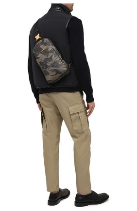 Мужской кожаный рюкзак TOM FORD хаки цвета по цене 212500 руб., арт. H0420T-ICL022 | Фото 2 Мужской кожаный рюкзак TOM FORD хаки цвета, арт. H0420T-ICL022 | Фото 2