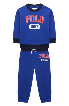 Детский комплект из свитшота и брюк POLO RALPH LAUREN синего цвета по цене 9315 руб., арт. 320836008 | Фото 1 Детский комплект из свитшота и брюк POLO RALPH LAUREN синего цвета, арт. 320836008 | Фото 1