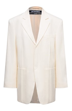 Женский льняной жакет JACQUEMUS бежевого цвета по цене 73800 руб., арт. 211JA04/101110 | Фото 1 Женский льняной жакет JACQUEMUS бежевого цвета, арт. 211JA04/101110 | Фото 1