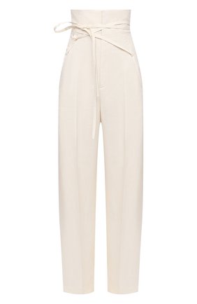 Женские льняные брюки JACQUEMUS кремвого цвета по цене 54300 руб., арт. 211PA05/101110 | Фото 1 Женские льняные брюки JACQUEMUS кремвого цвета, арт. 211PA05/101110 | Фото 1