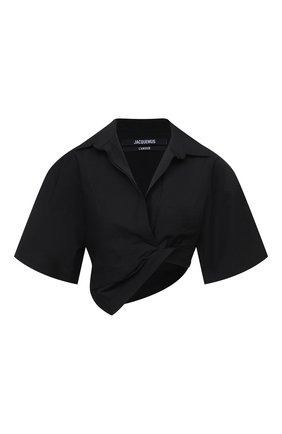 Женская хлопковая рубашка JACQUEMUS черного цвета по цене 36200 руб., арт. 211SH08/114990 | Фото 1 Женская хлопковая рубашка JACQUEMUS черного цвета, арт. 211SH08/114990 | Фото 1