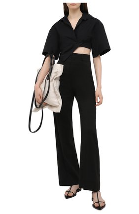 Женская хлопковая рубашка JACQUEMUS черного цвета по цене 36200 руб., арт. 211SH08/114990 | Фото 2 Женская хлопковая рубашка JACQUEMUS черного цвета, арт. 211SH08/114990 | Фото 2
