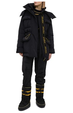 Женские текстильные сапоги FENDI черного цвета по цене 98750 руб., арт. 8U8072 AE74 | Фото 2 Женские текстильные сапоги FENDI черного цвета, арт. 8U8072 AE74 | Фото 2