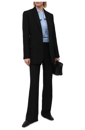 Женский шелковый пуловер DOLCE & GABBANA голубого цвета по цене 73050 руб., арт. FX844T/JASMX | Фото 2 Женский шелковый пуловер DOLCE & GABBANA голубого цвета, арт. FX844T/JASMX | Фото 2